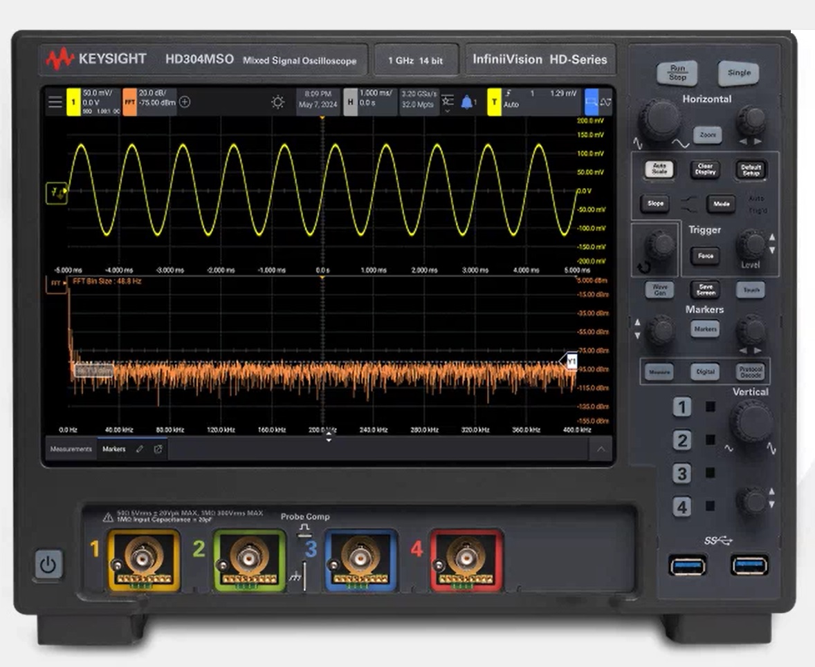 Keysight Technologies HD304MSO-01G HD3 Series, 1GHz Bench Oscilloscope, 4 Analogue Channels, 16 Digital Channels