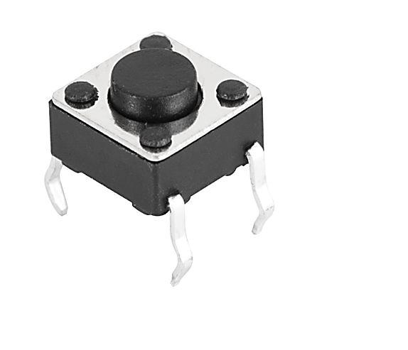 Schurter IP40 Black Button Tact Switch, SPST 0.05VA 5mm Through Hole