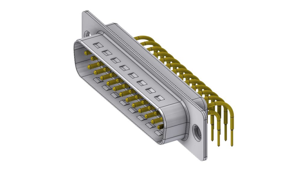 Deltron Connectors DTS 25 Way Right Angle D-sub Connector Plug, with Screw