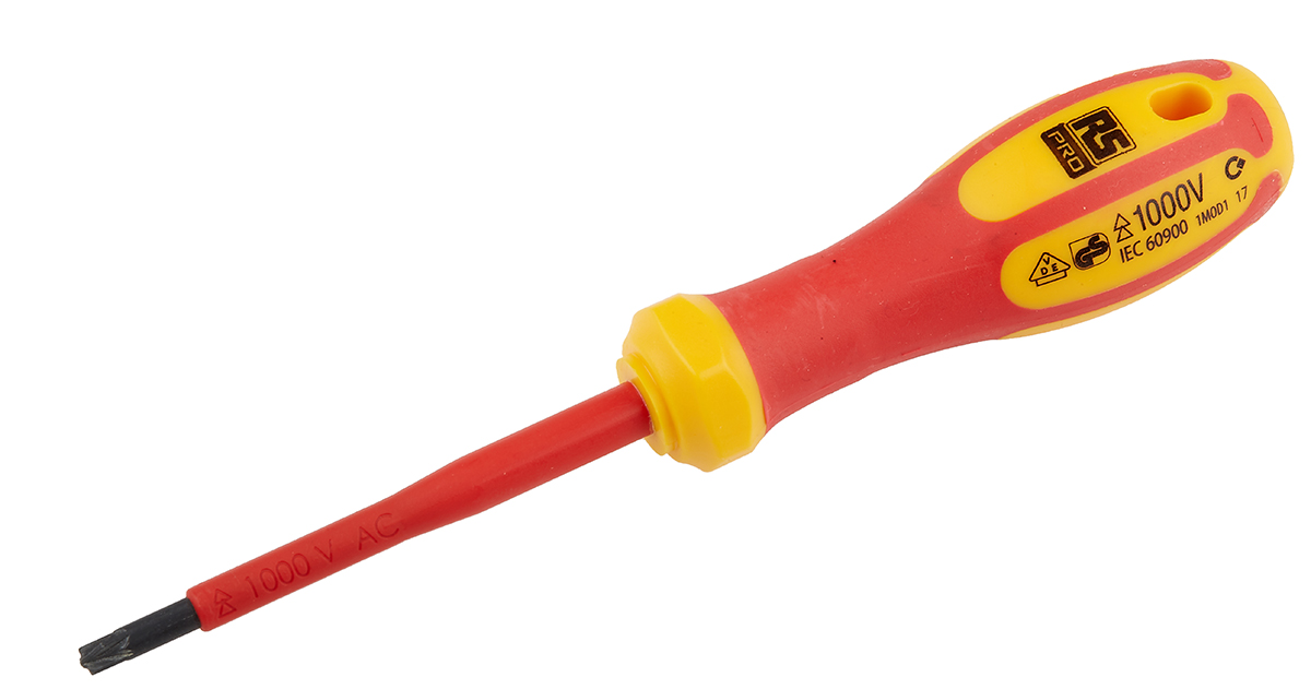 RS PRO Pozidriv Insulated Screwdriver, MOD1 Tip, 80 mm Blade, VDE/1000V, 180 mm Overall