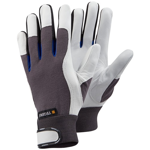 Tegera Cotton, Leather Work Gloves, Size 10