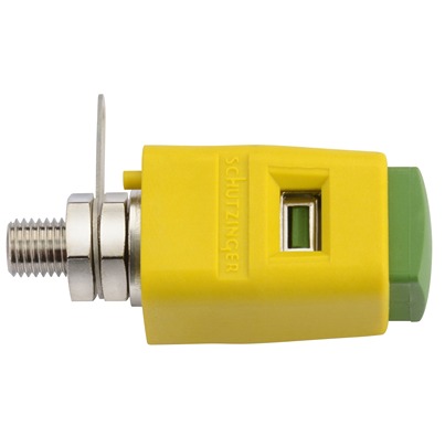 Schutzinger 6.2mm Green/Yellow Terminal Post, 30 V ac, 60 V dc, 16A, M6 x 0.75 Thread