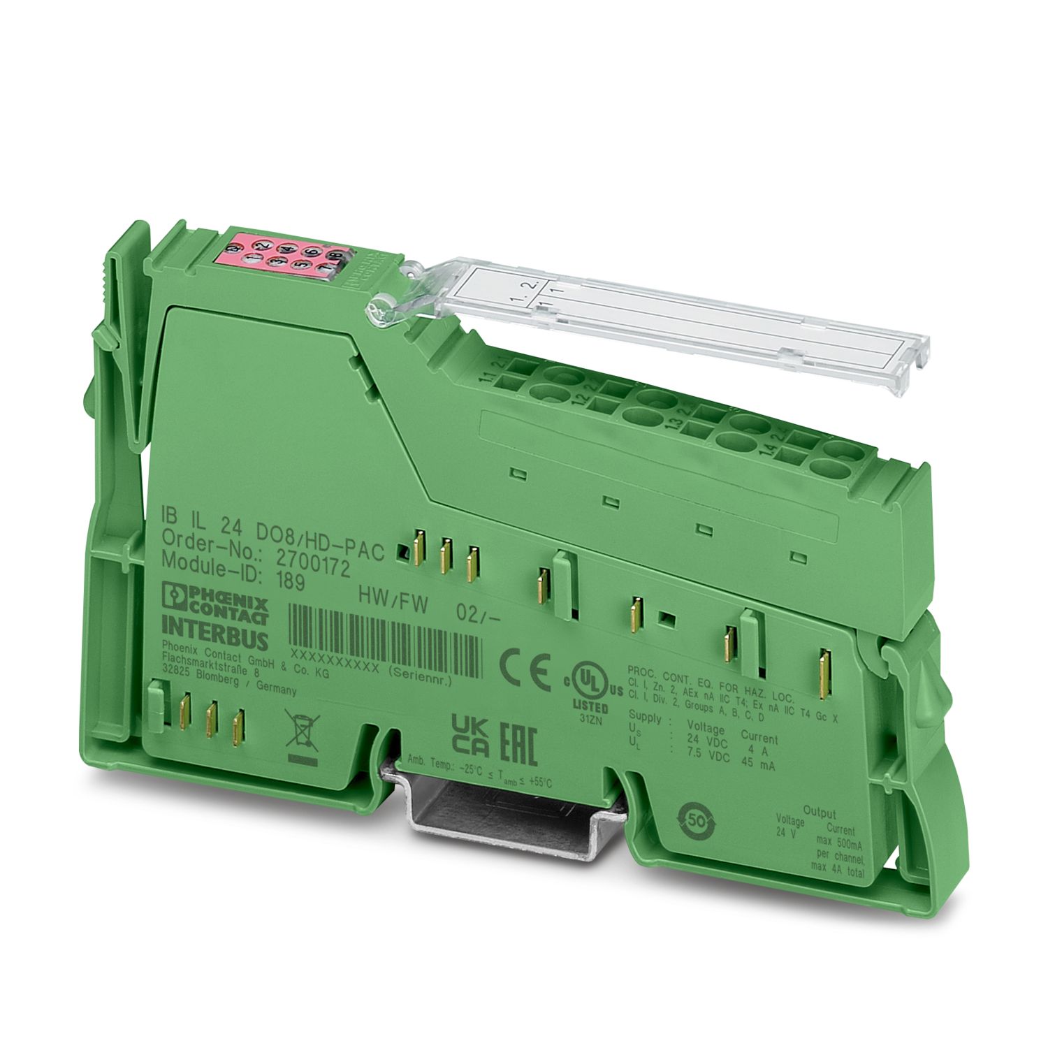 Phoenix Contact IB IL 24 DI8-2MBD-PAC Series PLC I/O Module, Digital