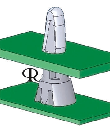 CRLCBSRE-6-01 , 9.5mm High Nylon PCB Support Pillar for 4mm PCB Hole, 12.7mm Base