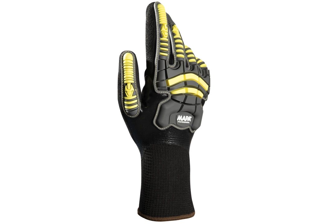 Mapa EXONIT 853 Black, Grey, Yellow Nitrile Work Gloves, Size 10