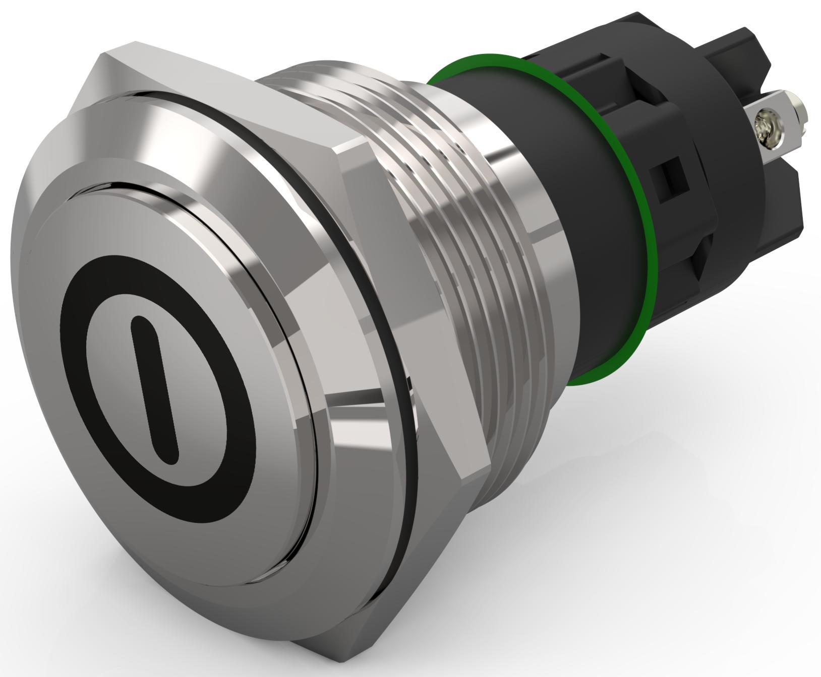 EAO 82 Series Push Button Switch, Momentary, Panel Mount, 22.3mm Cutout, SPDT, 240V, IP65, IP67