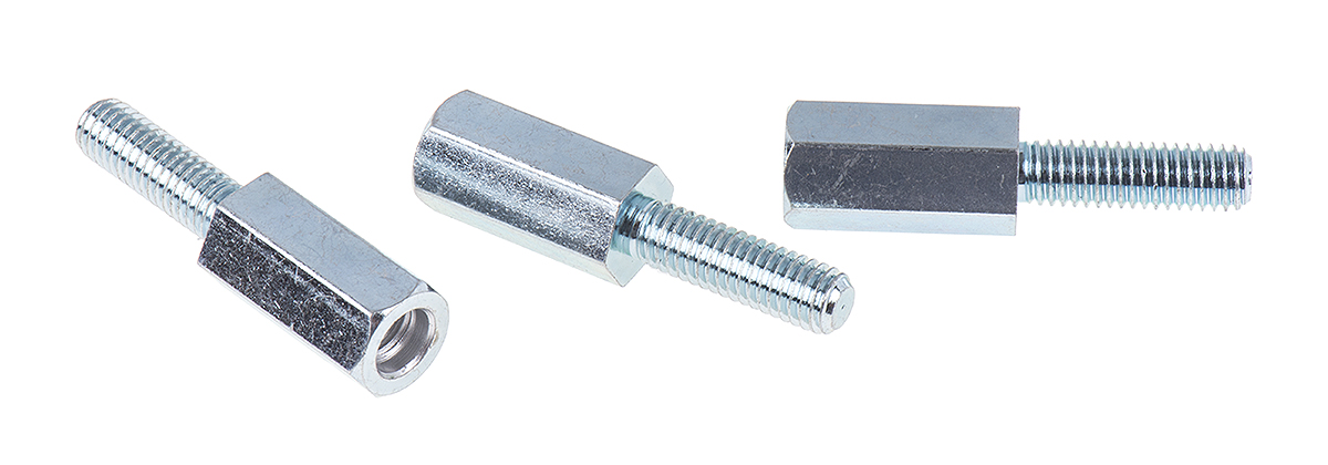 RS PRO Standoff, M6 x M6 Thread, 20mm Body, Steel, Male/Female, 20mm Stud