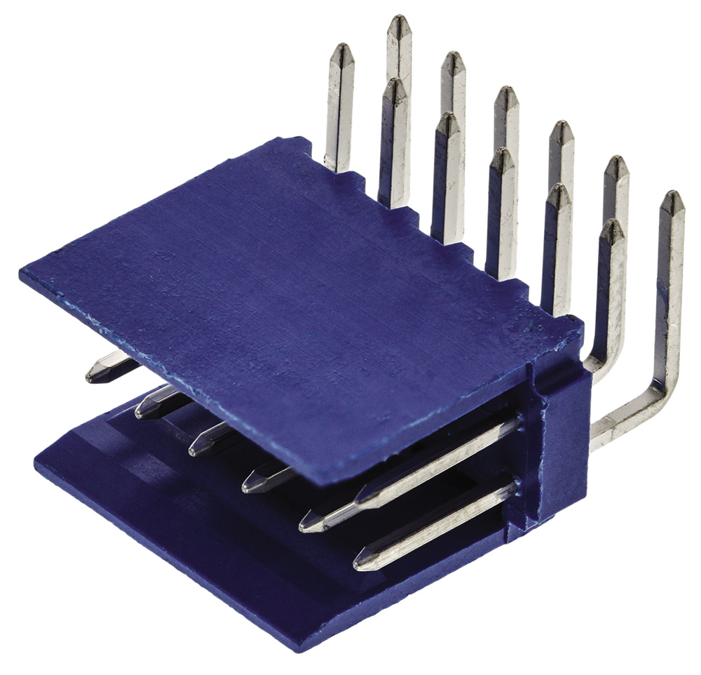 TE Connectivity AMPMODU HE14 Series Right Angle Through Hole PCB Header, 12 Contact(s), 2.54 mm Pitch, 2 Row, Shrouded