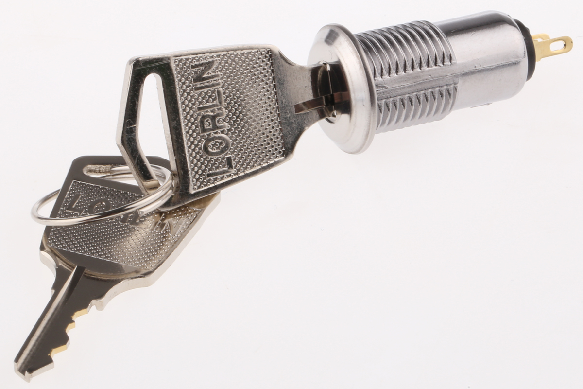 Lorlin Key Switch, SPST, 500 mA @ 24 V 2-Way Flat, Random-Key
