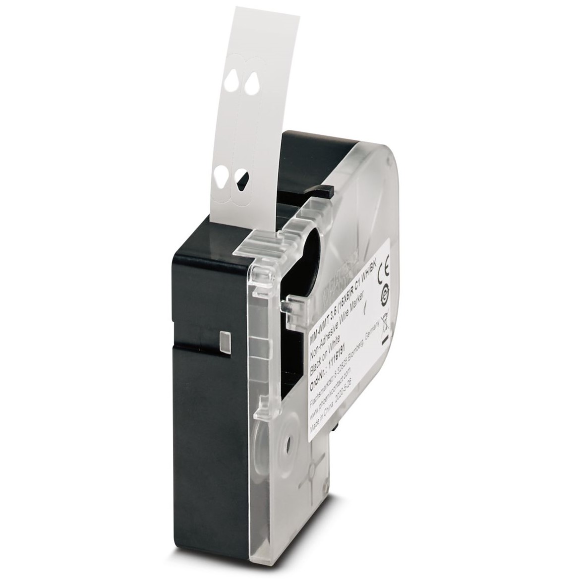 Phoenix Contact 5 (15X5)R C1 WH/BK, MM-WMT 3 Slide On Cable Marker, White, 2 → 3.5mm Cable, for , for
