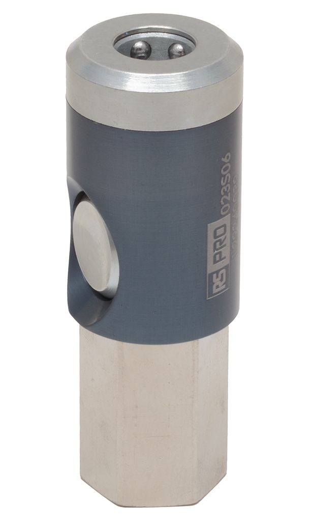 RS PRO Aluminium, Brass, Steel Female Pneumatic Quick Connect Coupling, 3/8 in BSP Female Threaded