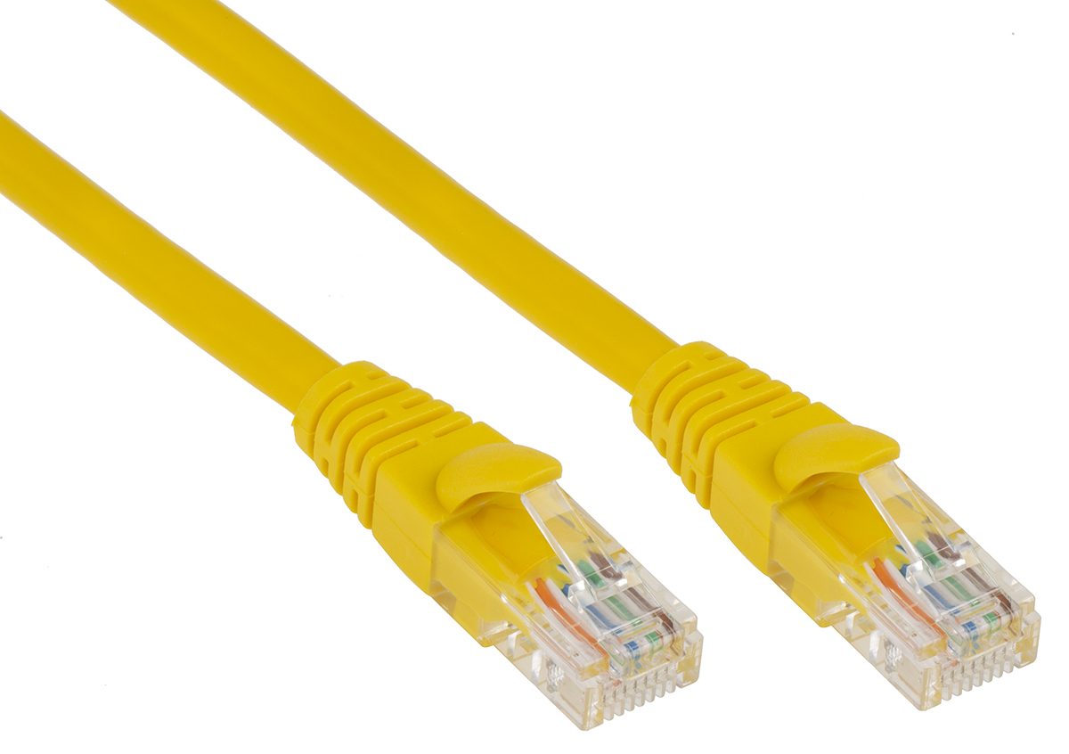 RS PRO, 3m Cat5e, Yellow RJ45 to Male RJ45 Male, U/UTP Unshielded, Terminated PVC Sheath