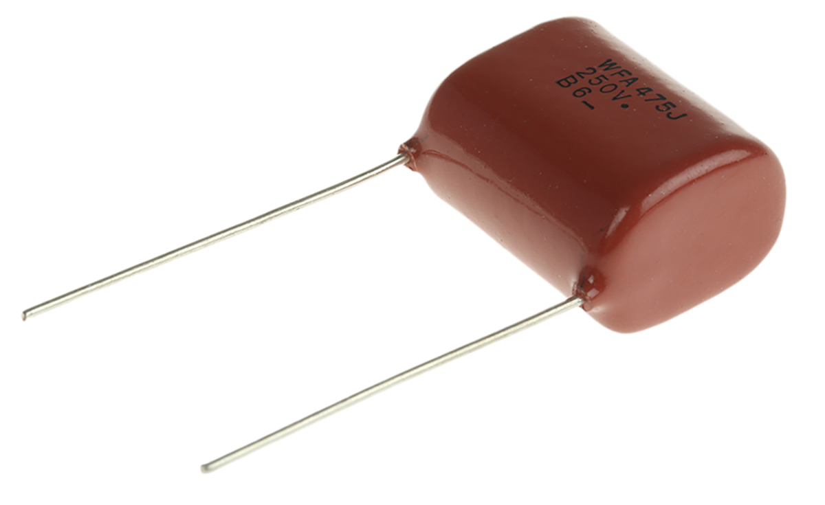 Panasonic ECWF(A) Polypropylene Film Capacitor, 250V dc, ±5%, 4.7μF, Through Hole