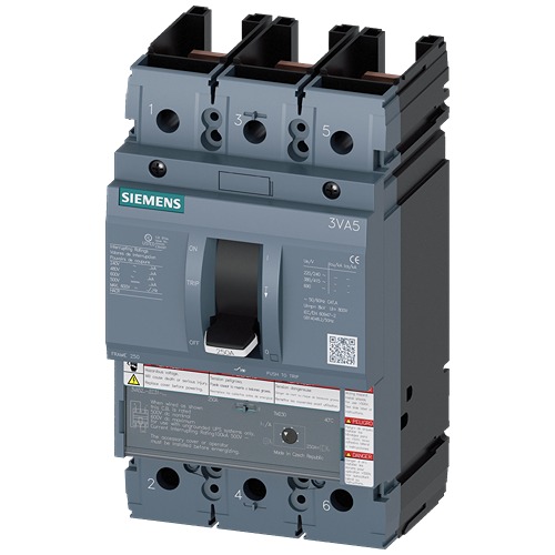Siemens, SENTRON MCCB 3P 100A, Breaking Capacity 7 kA, Fixed Mount