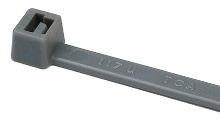 HellermannTyton Cable Tie, Inside Serrated, 210mm x 4.7 mm, Grey Polyamide 6.6 (PA66), Pk-100