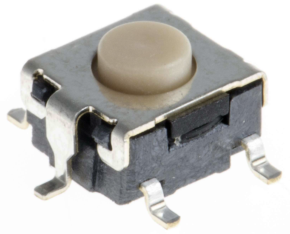 Omron Button Tactile Switch, SPST 50 mA @ 24 V dc 0.8mm Through Hole