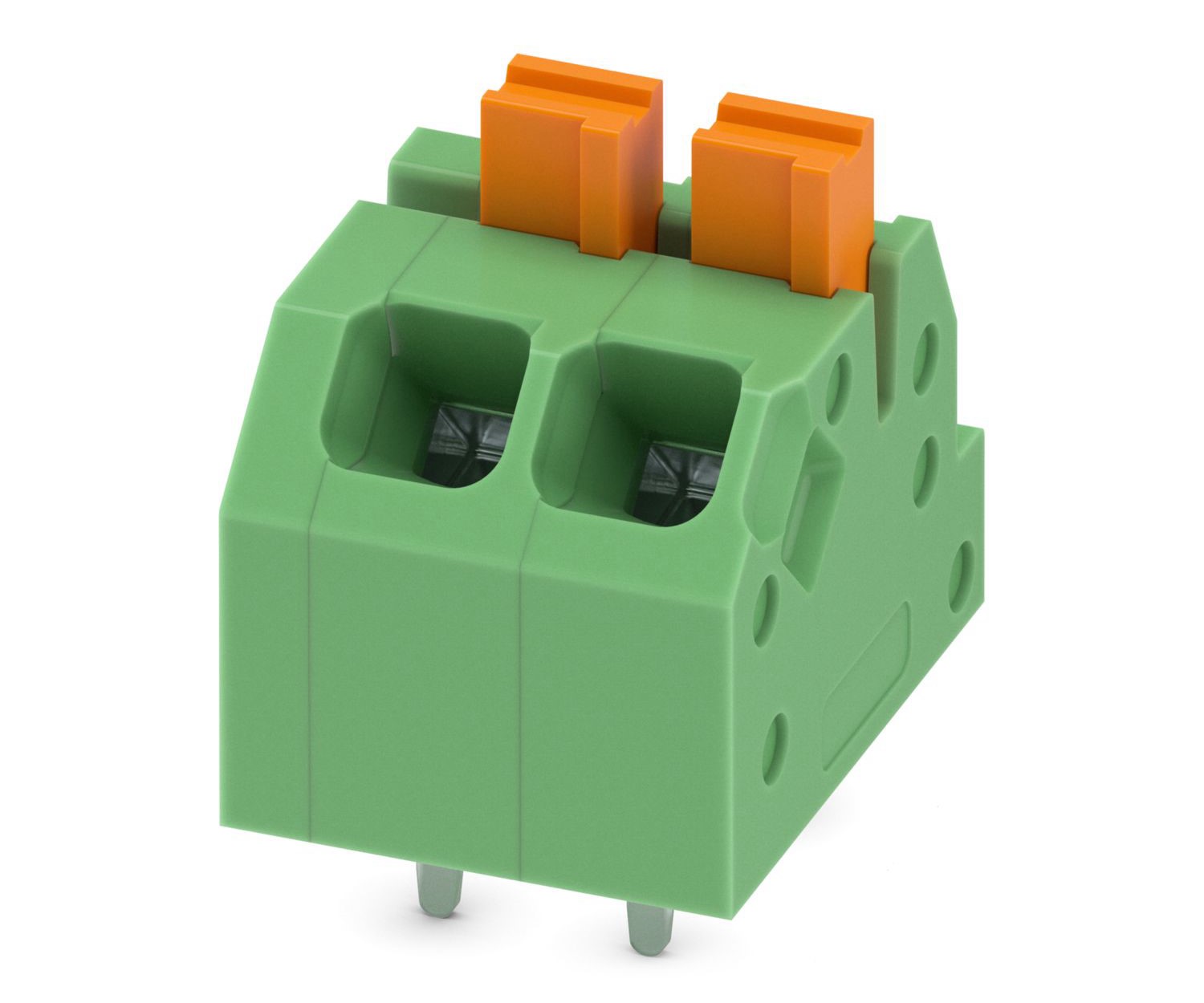 Phoenix Contact SPTAF 1/ 2-3.5-EL Series PCB Terminal Block, 2-Contact, 3.5mm Pitch, Through Hole Mount, 2-Row