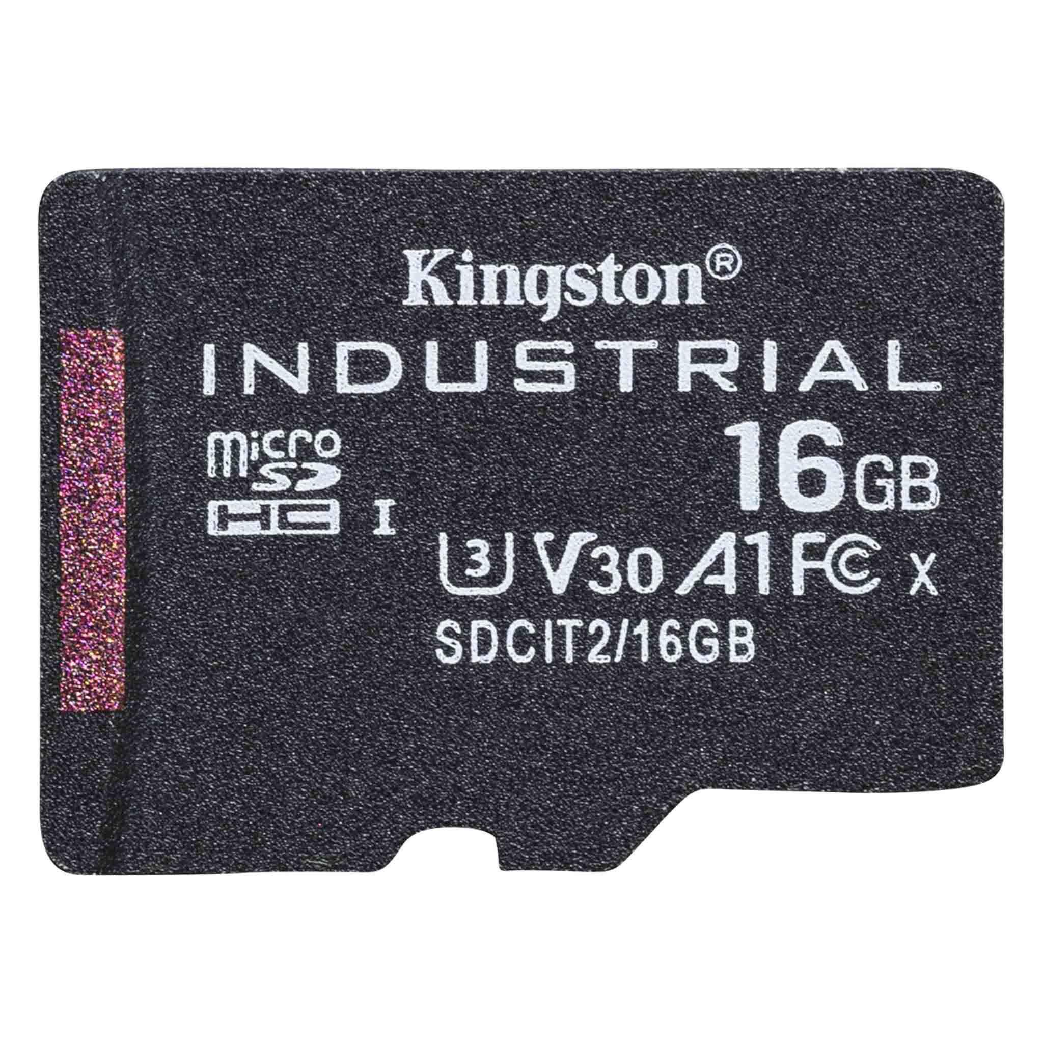 Kingston 16 GB Industrial MicroSDHC Micro SD Card, Class 10, UHS-I, U3, V30, A1