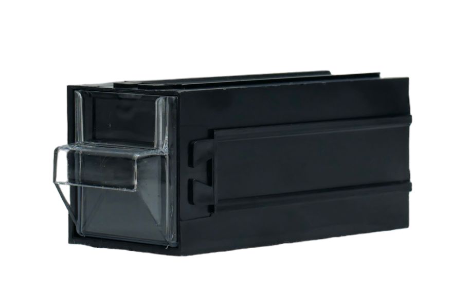 RS PRO 1 Drawer Unit, Polystyrene, 56mm x 56mm x 133mm, Black, Transparent