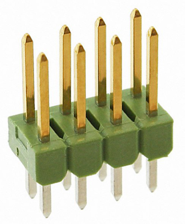 TE Connectivity AMPMODU MOD II Series Straight Through Hole Pin Header, 8 Contact(s), 2.54 mm Pitch, 2 Row, Unshrouded