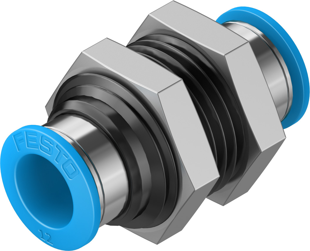 Festo QSS Series Bulkhead Tube-to-Tube Adaptor, Push In 12 mm to Push In 12 mm, Tube-to-Tube Connection Style, 153161