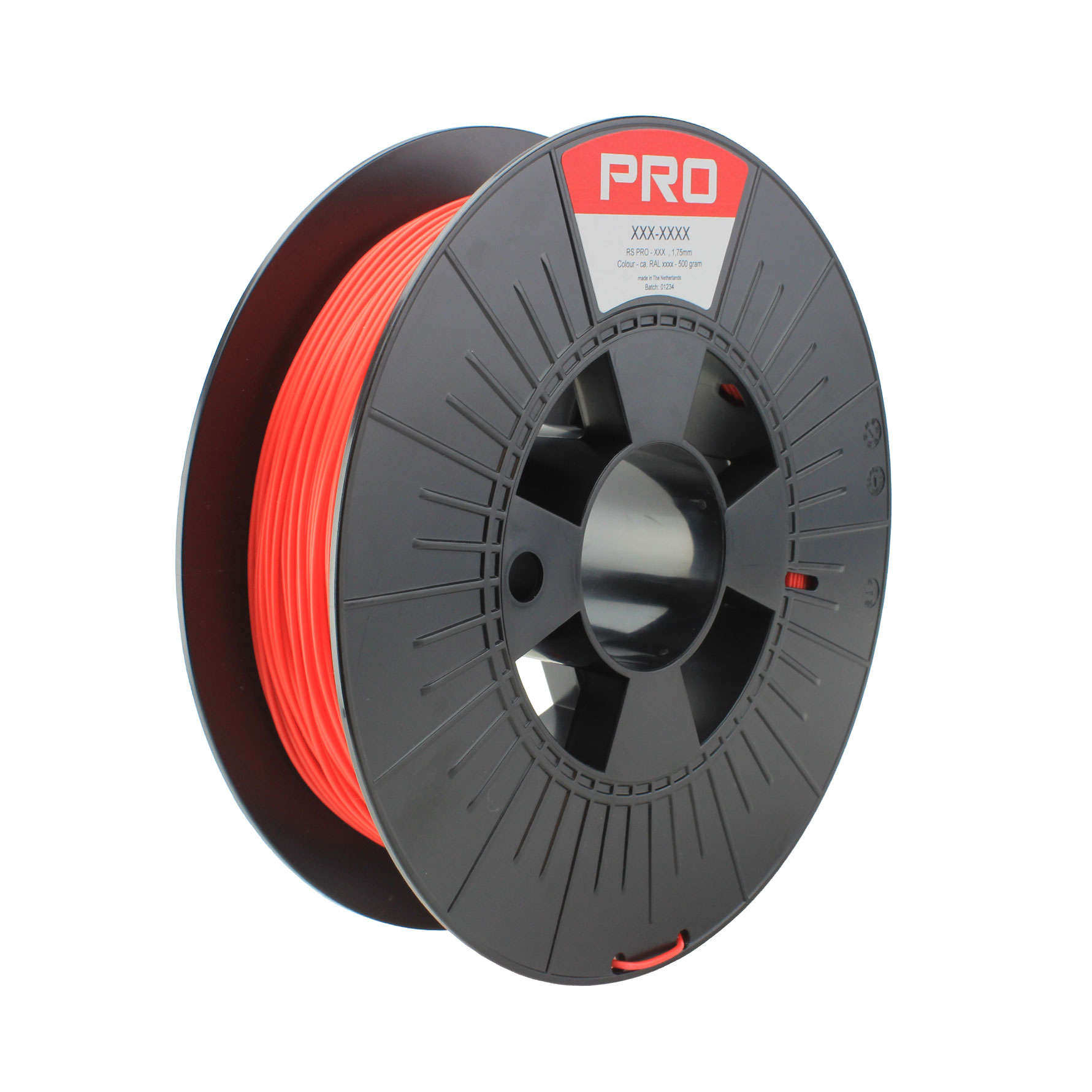 RS PRO 1.75mm Red Tough PLA 3D Printer Filament, 500g