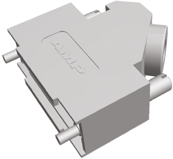 TE Connectivity ADK Series Zinc Angled D Sub Backshell, 15 Way, Strain Relief