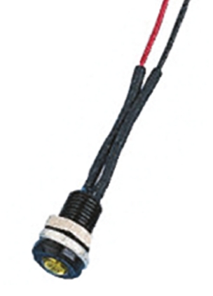 Oxley Yellow Panel Mount Indicator, 24V ac, 6.4mm Mounting Hole Size, Lead Wires Termination, IP66