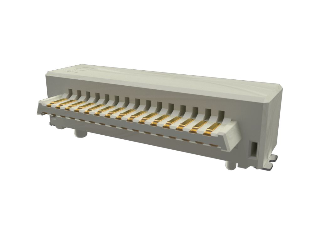 Amphenol Communications Solutions Conan Lite Series Right Angle Surface PCB Header, 31 Contact(s), 1 mm Pitch, Shrouded