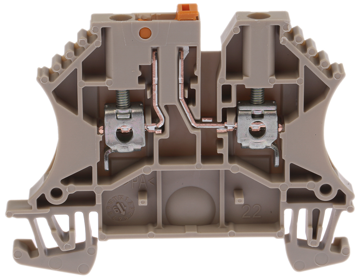 Weidmuller 1855610000 WTR Series Brown, 2.5mm², Single-Level, Screw Termination
