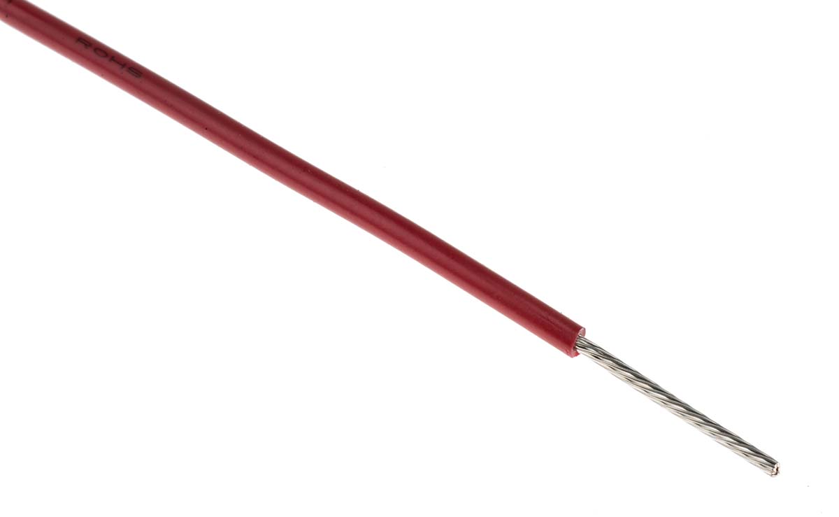 Alpha Wire Hook-up Wire PVC Series Red 0.51 mm² Hook Up Wire, 20 AWG, 10/0.25 mm, 305m, PVC Insulation, 3053 RD001