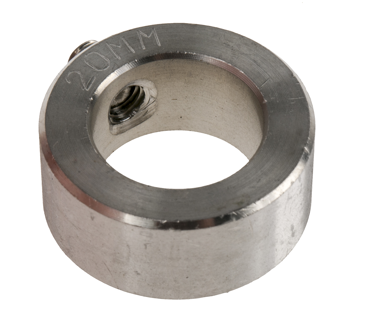 RS PRO Shaft Collar, One Piece, Set Screw, Bore 20mm, OD 32mm, W 14mm, Stainless Steel