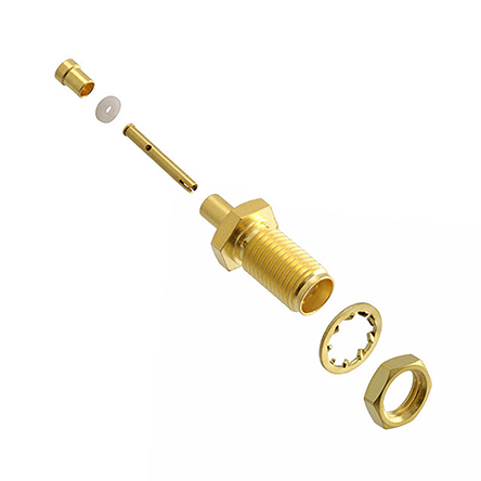 Cinch SMA Series, Jack Panel Mount SMA Connector, 50Ω, Crimp Termination, Straight Body