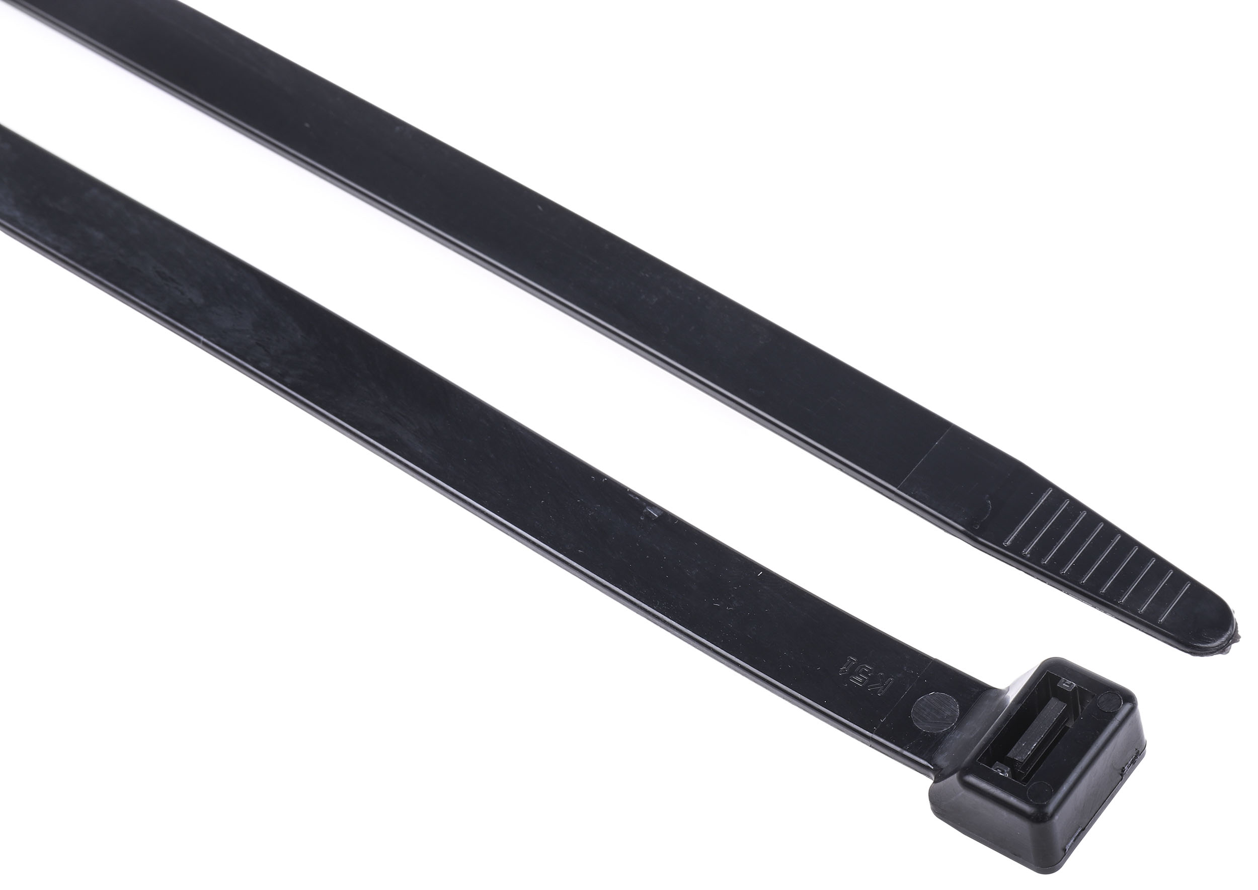 RS PRO Cable Tie, Flame Retardant, 550mm x 12.7 mm, Black Nylon, Pk-50