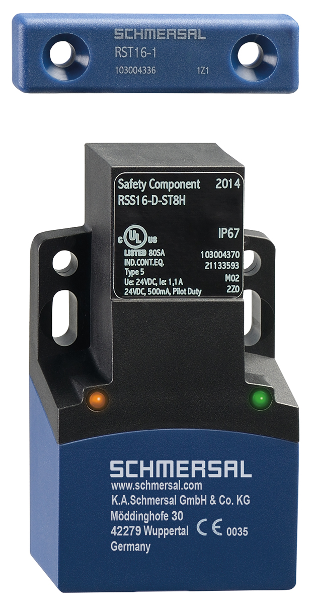 Schmersal RSS 16 Series RFID Non-Contact Safety Switch, 20.4 → 26.4V dc, Reinforced Thermoplastic Housing, M16