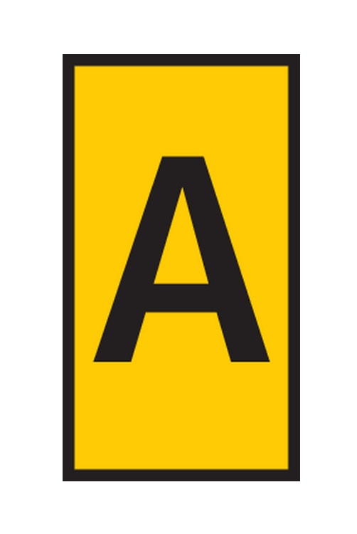 HellermannTyton WIC Snap On Clip On Cable Marker, Yellow, Pre-printed "A", 4.3 → 5.3mm Cable, 561-03014