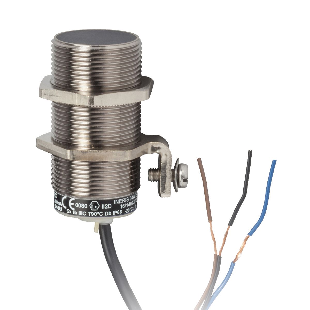 Telemecanique Sensors Inductive Threaded Barrel Proximity Sensor, M30, 10 mm Detection, PNP NC, 12 → 48 V dc