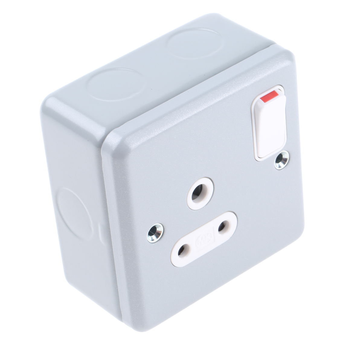 MK Electric Metalclad Plus Grey 1 Gang Plug Socket, 2 Poles, 5A, Indoor Use