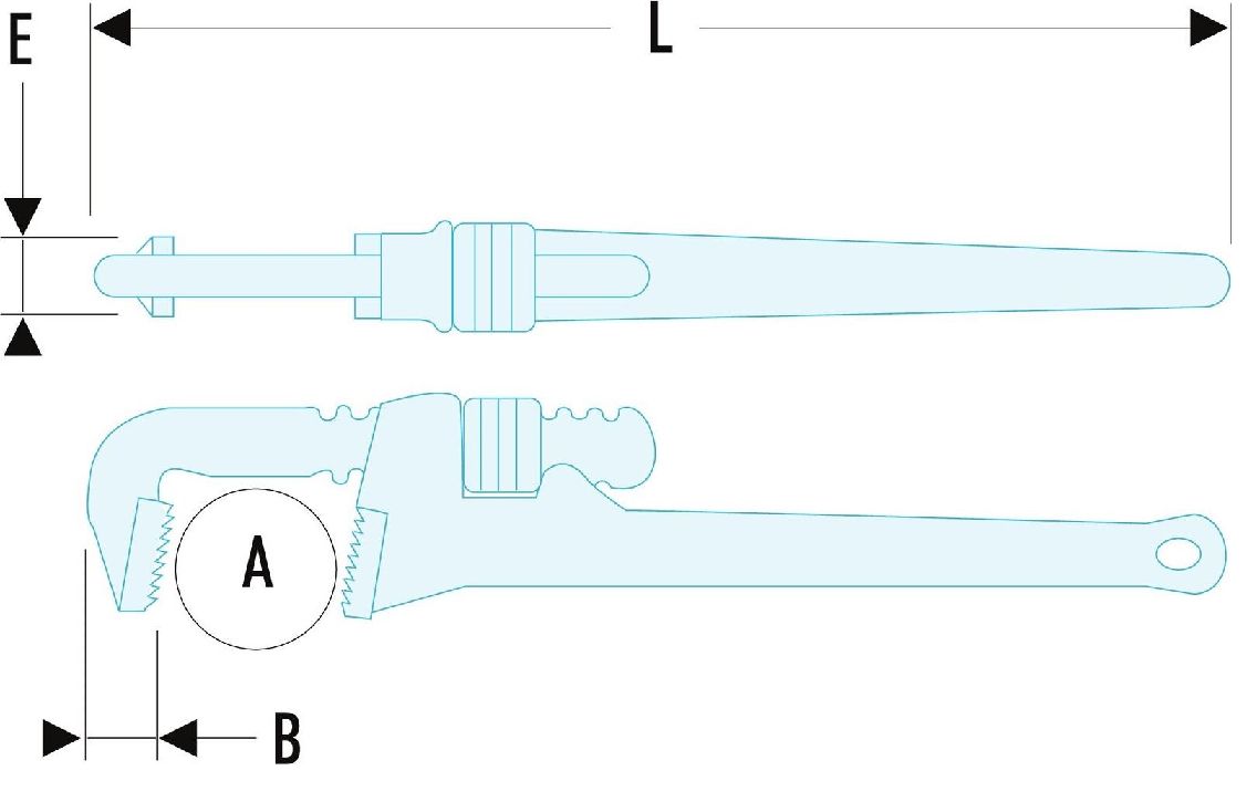 Facom 134A.36 Pipe Wrench, 950 mm Overall
