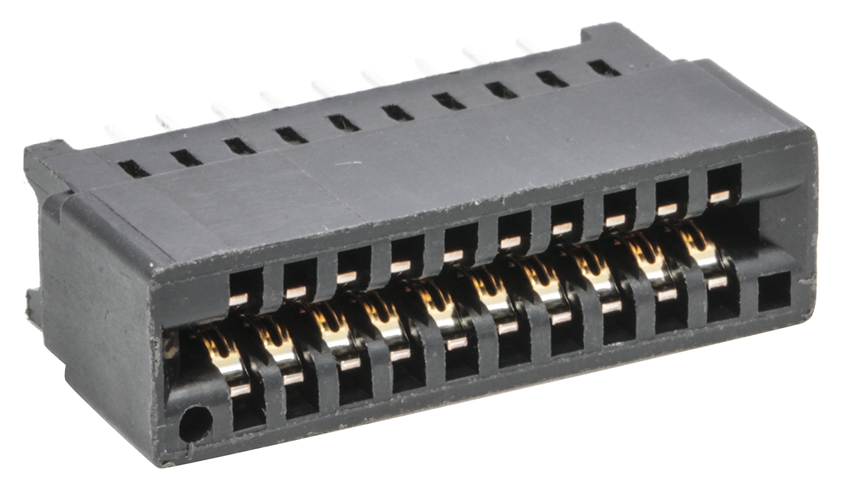 TE Connectivity Standard Edge II Series Edge Connector, 20-Contacts, 2.54mm Pitch, Solder Termination