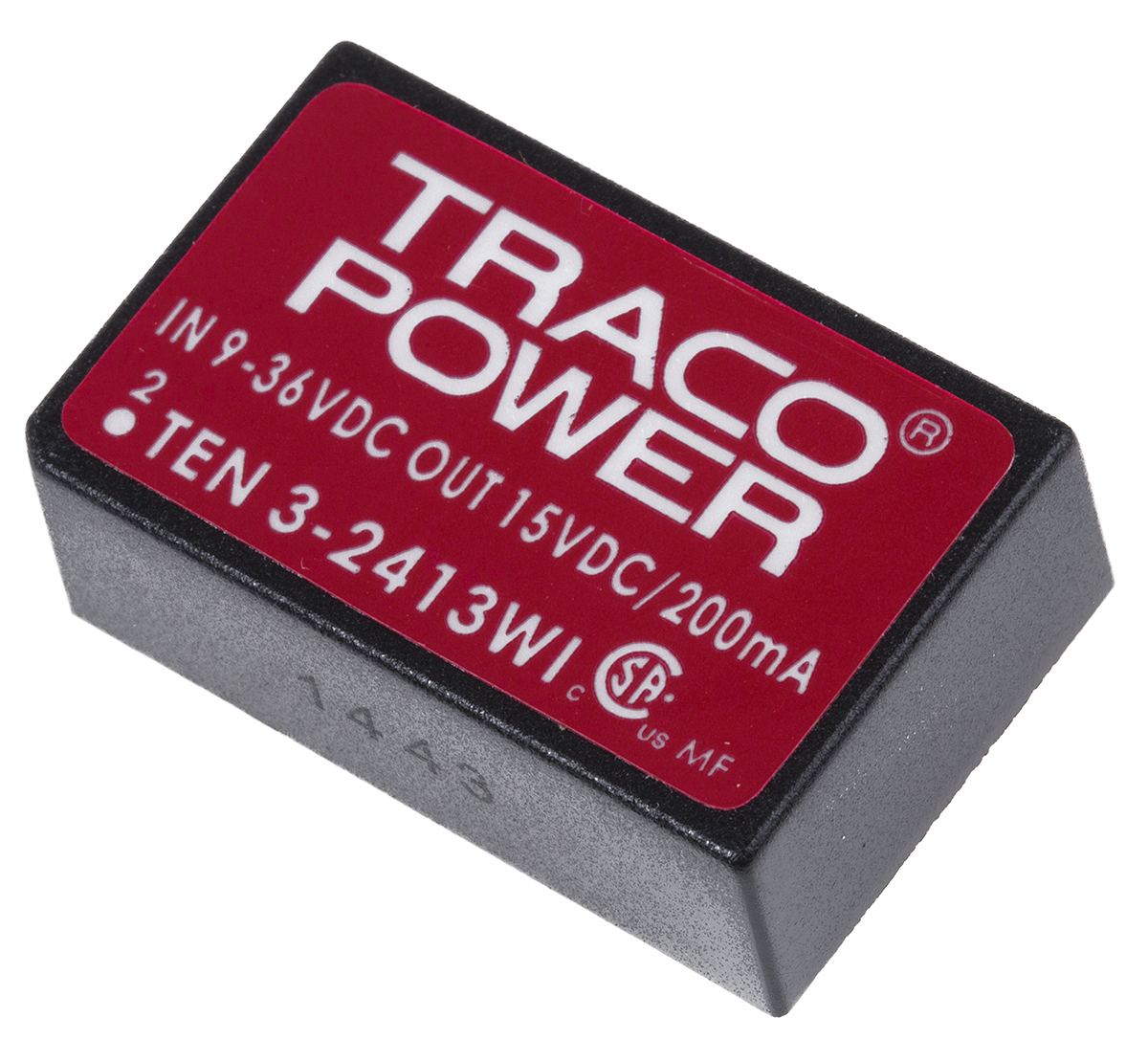 TRACOPOWER TEN 3WI DC-DC Converter, 15V dc/ 200mA Output, 9 → 36 V dc Input, 3W, Through Hole, +85°C Max Temp