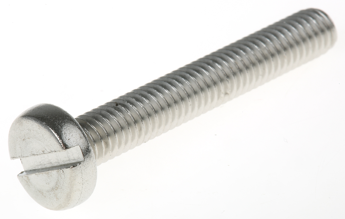 RS PRO Slot M6 Pan A2 304 Stainless Steel Machine Screws DIN 85 x 40.0mm