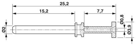 Phoenix Contact Male Crimp Circular Connector Contact, Contact Size 2mm, Wire Size 0.14 → 0.25 mm
