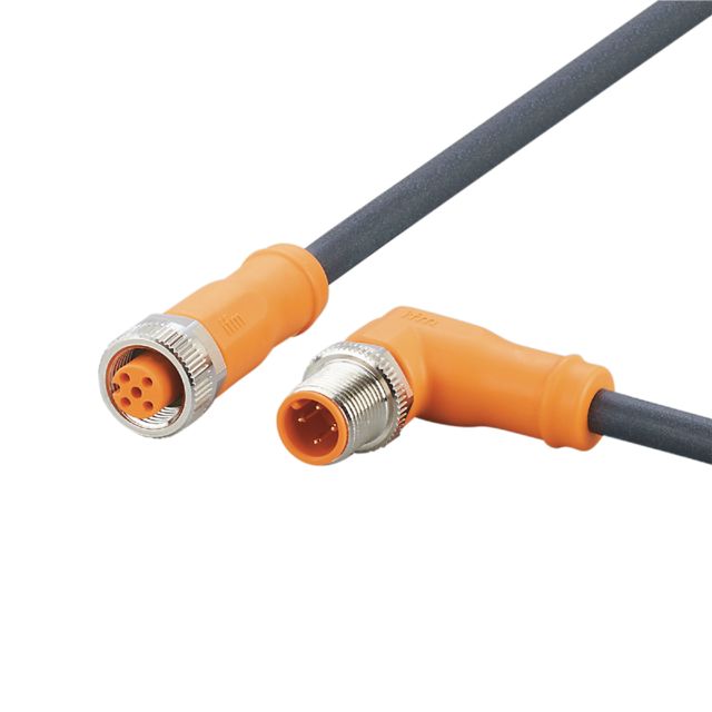 ifm electronic Male 4 way M12 to Female 5 way M12 Communication Cable, 2 m