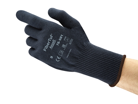 Ansell FibreTuf Blue Polyester Polyester Work Gloves, Size 9, Polyvinyl Chloride Coating