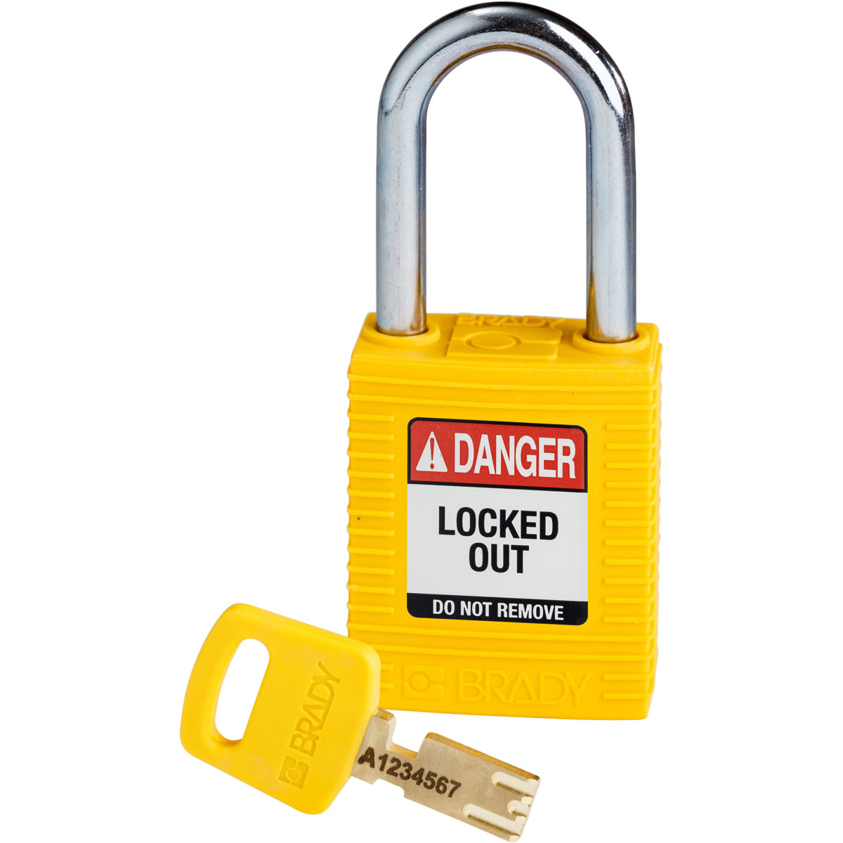 Brady LOTO-101 Key Weatherproof Nylon, Steel Padlock, 6.35mm Shackle, 38.00mm Body