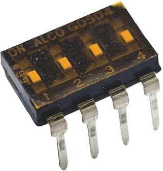 TE Connectivity 4 Way Through Hole DIP Switch SPST