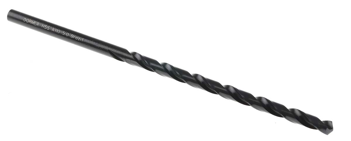 Dormer A110 Series HSS Twist Drill Bit, 5mm Diameter, 132 mm Overall
