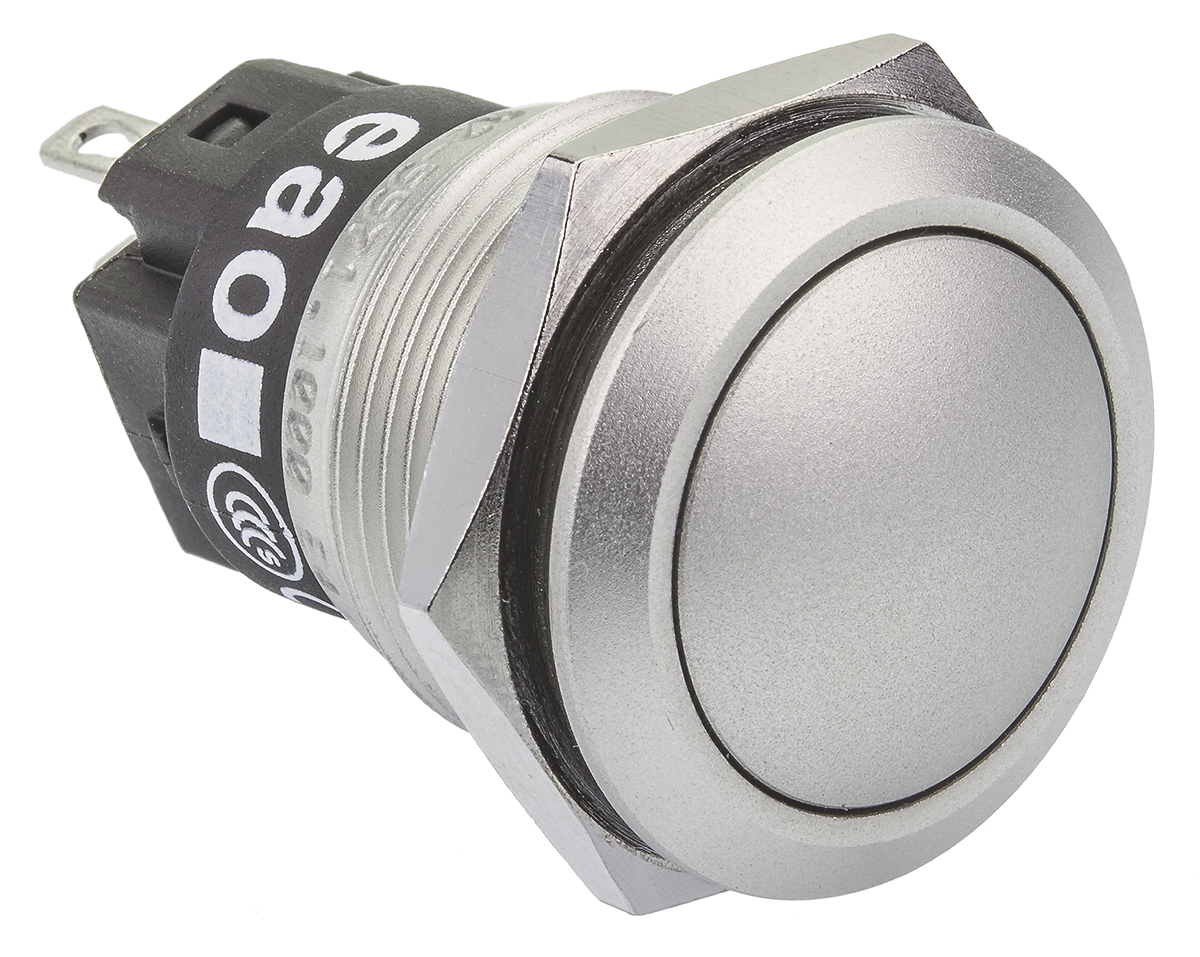 EAO 82 Series Push Button Switch, Momentary, Panel Mount, 19mm Cutout, SPDT, 240V, IP65, IP67