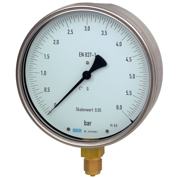 WIKA G 1/2 Analogue Pressure Gauge 250bar Bottom Entry 160mm Outside Diameter